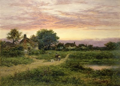 Worcestershire Cottages by Benjamin Williams Leader